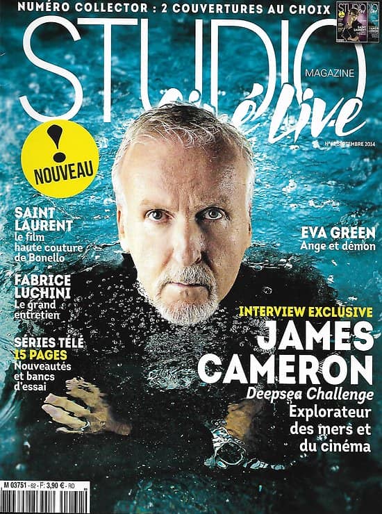 STUDIO CINE LIVE n°62 septembre 2014  Exclusif: James Cameron/ "Saint Laurent"/ Eva Green/ Fabrice Luchini/ Séries télé