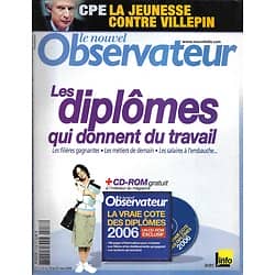 LE NOUVEL OBSERVATEUR n°2158 16/03/2006  Les diplômes qui donnent du travail/ CPE-Villepin
