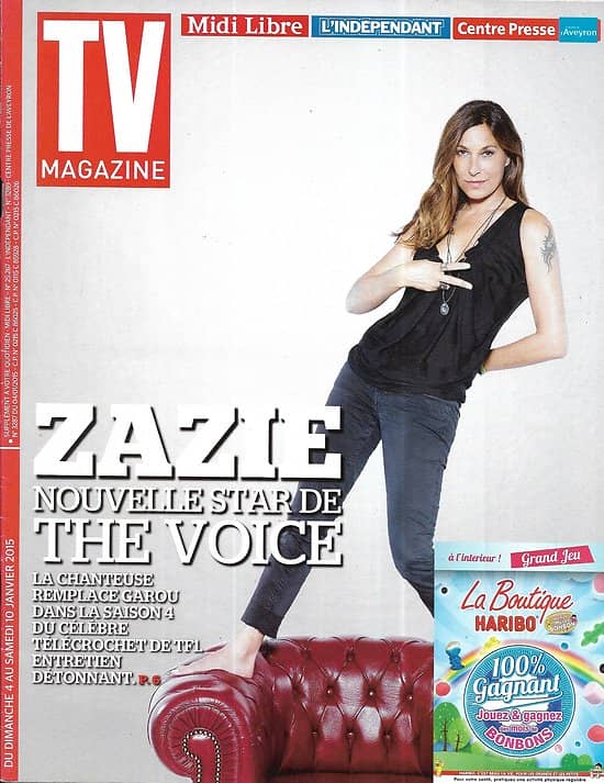 TV MAGAZINE n°21897 04/01/2015  Zazie "The Voice"/ Vincent Elbaz/ La Libération