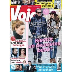 VOICI n°1419 16/01/2015  Gad Elmaleh& Charlotte Casiraghi/ Kate Middleton/ Leonardo Dicaprio/ Rihanna/ Je suis Charlie