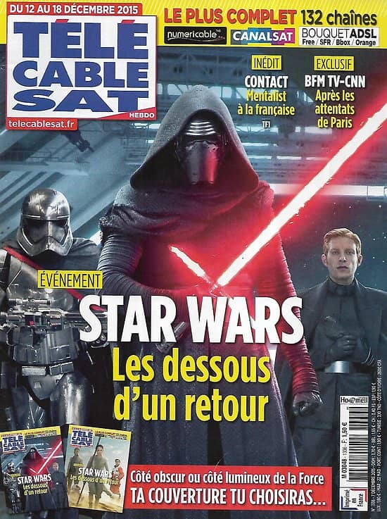 Télé Cable Sat n°1336 12/12/2015  "Star Wars VII" côté obscur/ "Contact" Thomas Jouannet/ "La famille Bélier" Louane Emera