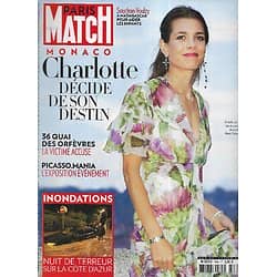 PARIS MATCH n°3464 08/10/2015  Charlotte Casiraghi décide de son destin/ Picasso mania/ Souchon & Voulzy à Madagascar/ Inondations en côte d'Azur
