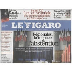 LE FIGARO N°20408 13 MARS 2010  ELECTIONS REGIONALES/ HARRISON FORD/ SCHUMACHER/ N'DOUR/ EGLISE