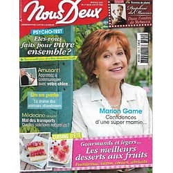 NOUS DEUX n°3550 14/07/2015  Marion Game/ Les meilleurs desserts aux fruits/ Daphné du Maurier/ Etes-vous faits pour vivre ensemble?