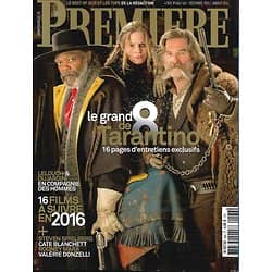 PREMIERE n°466 déc. 2015-jan. 2016  "Huit salopards" Tarantino/ Spielberg/ Dujardin/ Karyo/ R.Mara