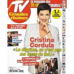 TV GRANDES CHAINES n°314 09/04/2016  Cristina Cordula/ Jean-Pierre Coffe/ Clovis Cornillac/ Christian Clavier/ "The Missing"