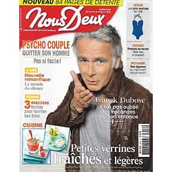 NOUS DEUX n°3600 28/06/2016  Franck Dubosc/ Cuisine: verrines fraîches/ Brigitte Bardot/ Quitter son homme