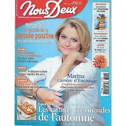 NOUS DEUX n°3610 06/09/2016  Marina Carrère d'Encausse/ Tartines gourmandes/ Secrets de la pensée positive/ Raimu