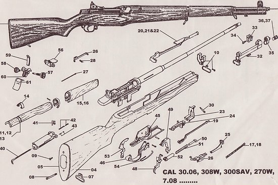 Garand, Arrêtoir du levier d'armement complet Operating rod catch Assembly