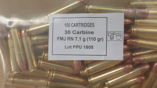 Munitions PPU .30 carabine / 30M1