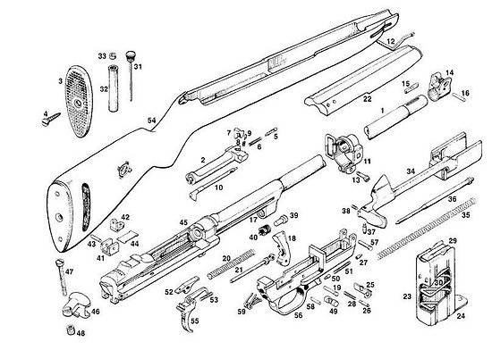 USM1 axe et clavette guidon / front sight pin & key