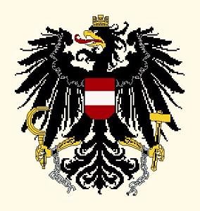 Armes de l'Autriche diagramme noir et blanc
