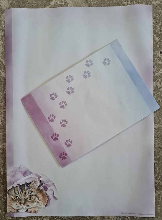 Papier à lettre chat avec enveloppes en papier recyclé