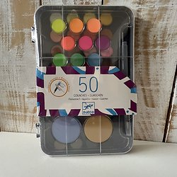 Palette de  50 gouaches avec pinceau à réservoir d'eau