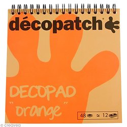 Décopad orange 48 feuilles imprimées 15x15cm