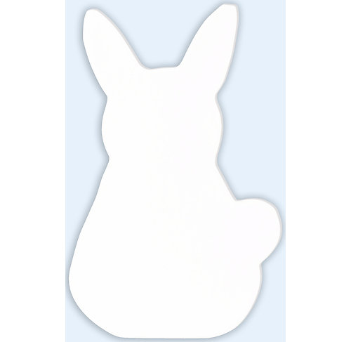 Symbole lapin en papier mâché  blanc 1.5X8X12CM