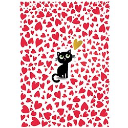 Carnet Notes Chat Coeur A5