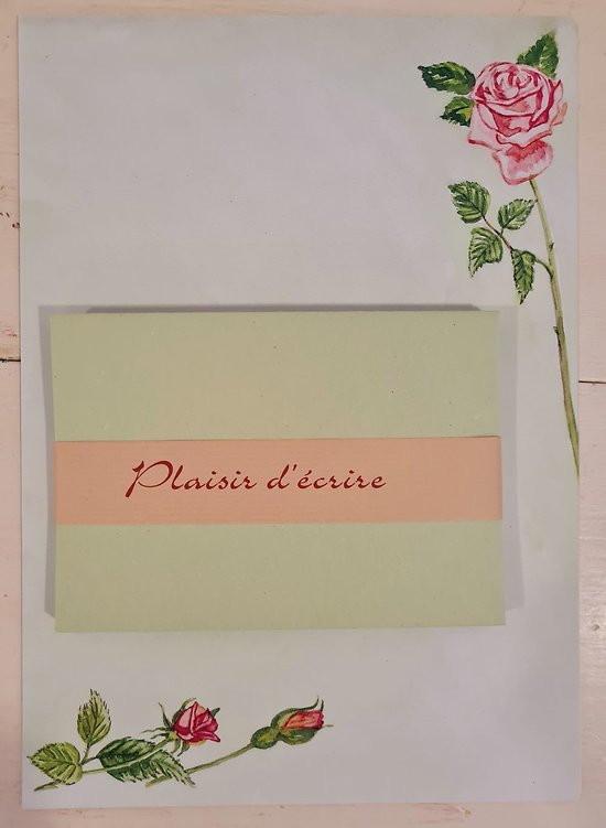 Papier à lettre Roses avec enveloppes en papier recyclé