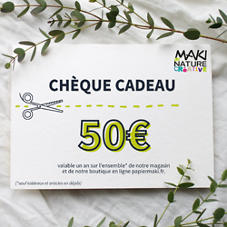 Chèque cadeau 50€ NON APPLICABLE CODE OEUFS