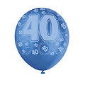 6 Ballons bleus Age 40 ans