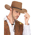 Chapeau cowboy luxe marron en suede adulte