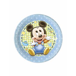 8 Petites assiettes Bébé Mickey ™ 20 cm