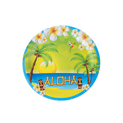 8 Assiettes en carton Aloha 23 cm