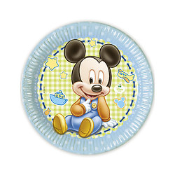 8 Assiettes carton Bébé Mickey™ 23 cm
