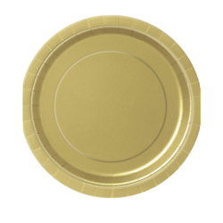 16 Assiettes en carton doré 22 cm