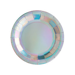 10 Assiettes en carton iridescentes 22,5 cm