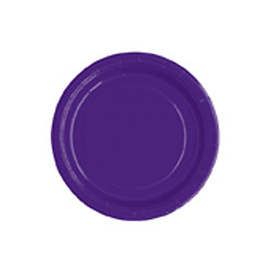 20 Petites assiettes rondes en carton violettes 18 cm