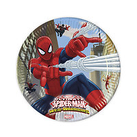 8 Assiettes en carton Spiderman Web-Warriors™ 23 cm
