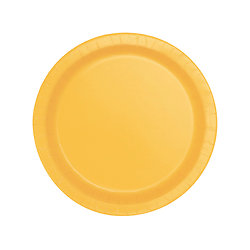 20 Petites assiettes en carton jaune tournesol 17 cm