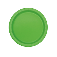 20 Petites assiettes en carton vert citron 18 cm