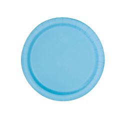 20 Petites assiettes en carton bleues pastel 17 cm