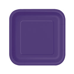 14 Grandes assiettes en carton violettes 23 cm