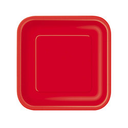 14 Grandes assiettes en carton rouges 23 cm