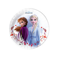 8 Assiettes en carton Frozen La Reine des Neiges 2™ 23 cm
