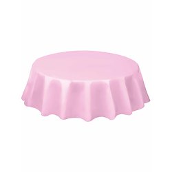 Nappe ronde en plastique rose clair 213 cm