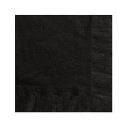 20 Petites serviettes en papier noires 25 x 25 cm