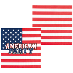 12 Serviettes en papier American party 33 x 33 cm