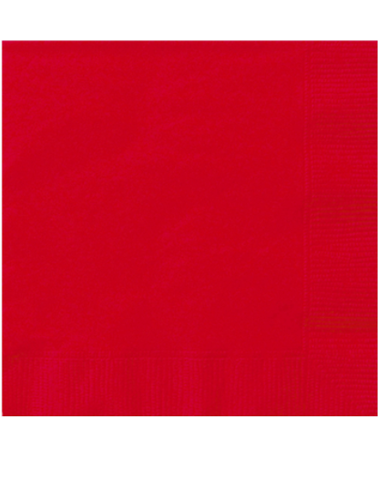 20 Serviettes en papier rouges 33 x 33 cm