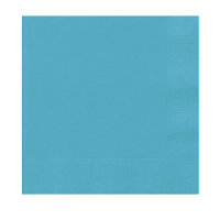 20 Serviettes en papier bleu caraïbe 33 x 33 cm