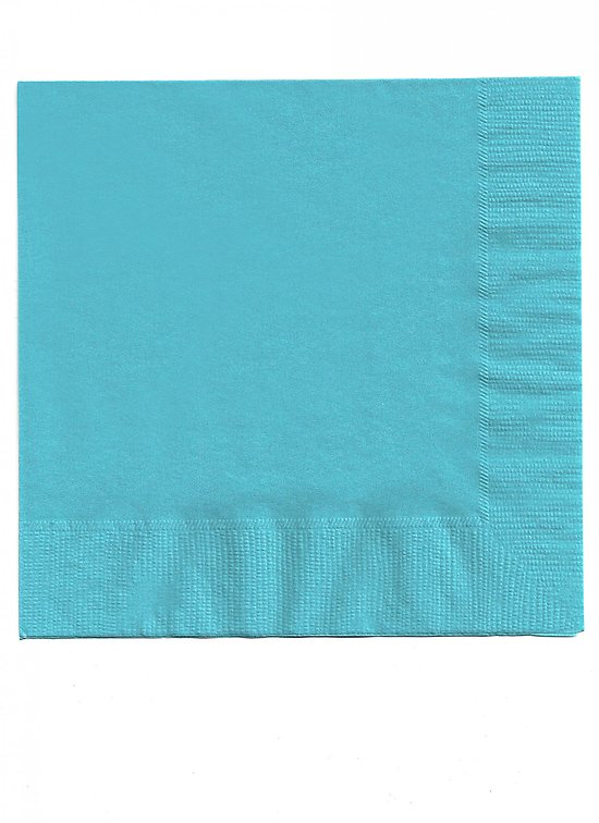 50 Serviettes en papier bleu clair 33 x 33 cm
