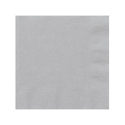 50 Serviettes en papier grises 33 x 33 cm