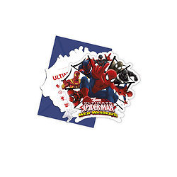6 Cartes d'invitation avec enveloppes Spiderman Web-Warriors™