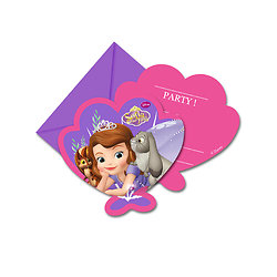6 Cartes d'invitation avec enveloppes Princesse Sofia™