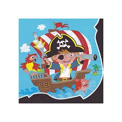 20 Serviettes en papier Pirate 33 x 33 cm