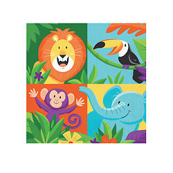 16 Serviettes en papier Jungle Safari 33 x 33 cm