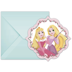 6 Cartes d'invitation avec enveloppes Disney Princesses™
